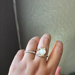 Handmade ring with mother pearl heart